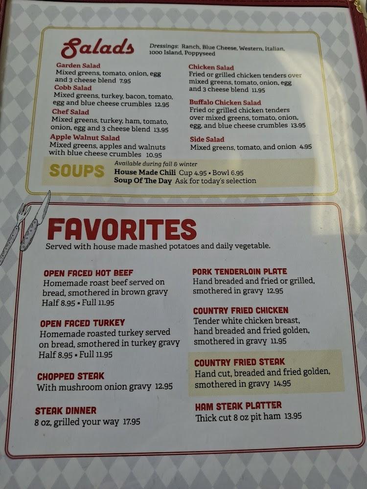 Becky Thatcher's Diner Menu image 2